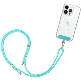 GRIFEMA GH02A Universal-Seil für Handy, Umhängeband mit Aufnähern, verstellbarer Gurt, kompatibel mit den meisten Handyhüllen, Blau