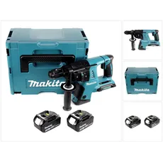 Makita, Bohrmaschine + Akkuschrauber, DHR 264 2 x 18 V / 36 V Li-Ion SDS Plus Akku-Bohrhammer in Makpac 4 mit Einlage + 2 x BL 1830 (Akkubetrieb)