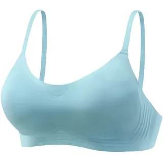 Nuance Bralette-BH SEAMLESS ohne Bügel, mit herausnehmbarem Push-up-Kissen, Basic, Dessous, blau,