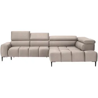 Welnova Ecksofa , Beige , Textil , Uni , Ottomane rechts, L-Form , 300x216 cm , Made in Eu , Typenauswahl, Stoffauswahl, seitenverkehrt erhältlich, Hocker erhältlich, Rücken echt , Wohnzimmer, Sofas & Couches, Wohnlandschaften, Ecksofas
