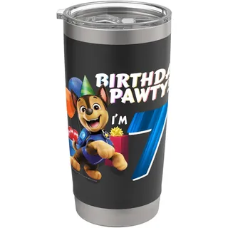 Offizielles Paw Patrol Chase Birthday Party I'm 7 Doppelwandiger Edelstahl-Thermobecher