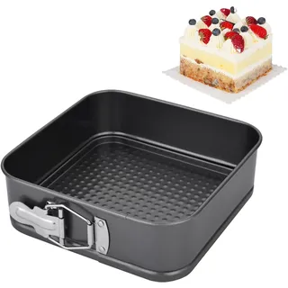 EUBSWA Springform Quadrat 24x24x6,5 cm - Kuchenform Mit Antihaftbeschichtung für Backform,Backformen,Tortenform,Kuchenformen,quicheform, tarteform,springformen