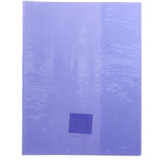 Clairefontaine 73006C - Heftumschlag / Heftschoner / Hefthülle Calligraphe Cristalux 17x22 cm, Etikettenhalter, aus PVC transparent und strapazierfähig, glatt, Violett, 1 Stück