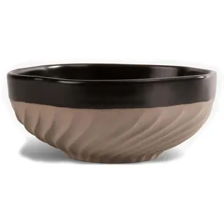 ByOn Schüssel Bowl Swirl Beige mit schwarzen Akzenten aus Steingut, Größe: 13cm, 5283908501, Rot