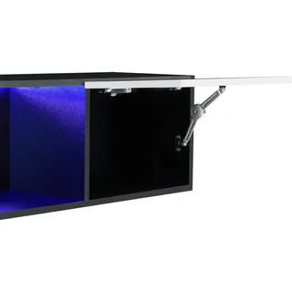 [en.casa] Kommode + Sideboard, Thabong 150x30x30 cm mit LED Beleuchtung Schwarz/Weiß
