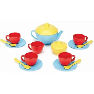 Green Toys 8601074 Teeservice für Kinderküche, Spielküche, Rollenspiel, nachhaltiges Küchenspielzeug für Kinder ab 24 Monaten, 17-teilig,