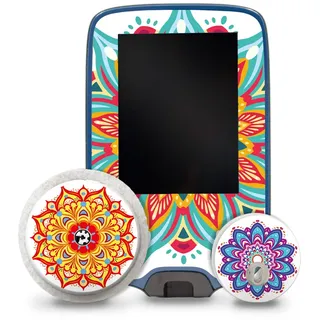 Aufkleber Set passend für Freestyle Libre 2 + 3 Lesegerät + Sensor R229 Mandala