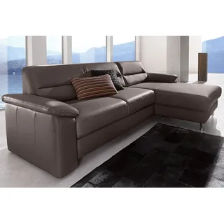 sit&more Ecksofa »Ascara L-Form« inklusive Boxspring/Federkern-Polsterung, wahlweise mit Bettfunktion, braun