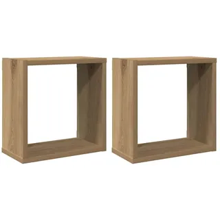 vidaXL Würfel-Wandregale 2 STK. Artisan-Eiche 30x15x30 Holzwerkstoff