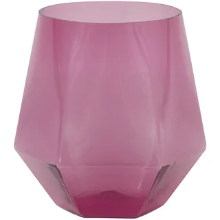 Unique 26217 - Wiederverwendbares, Rautenförmiges, Stielloses Weinglas aus Kunststoff – 355 ml – Modernes Gold & Lila Party – 1 Stück (1 Packung)