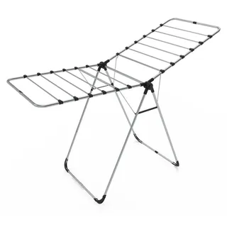 Evila Originals, Hochwertiger Trockenständer (100% Metall) Schwarz/Silber, 60x160 cm - Schwarz, Silber