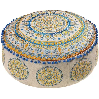Boho-Bodenkissenbezug, rund, marokkanisch, großer Sitzpuff, Ottomane, Raumdekoration, Kissen für Meditation, Yoga, Boho-Chic, böhmische Möbel, perfekt für Wohnzimmer, Schlaf-, Kinderzimmer, ungefüllt