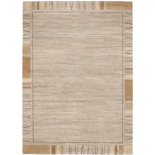 Wollteppich OCI DIE TEPPICHMARKE "Sensation Rekhi" Gr. 3, beige (natur), B:120cm H:6mm L:180cm, Seide, Wolle, Teppiche, Wollteppich, handgeknüpft, Nepal, reine Wolle, Wohnzimmer