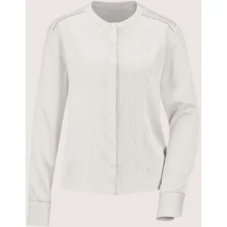 Langarmbluse MADELEINE "Bluse Elegante Bluse mit Zierblenden", Damen, Gr. 46, weiß (perlweiß), Obermaterial: 95% Viskose CV. 5% Elasthan EL., Modern, Blusen Langarmbluse