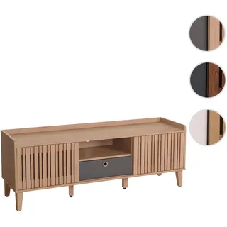 Mendler TV-Rack HWC-M48, Lowboard TV-Schrank, Schiebetür 56x150x40cm ~ beige, Schublade grau