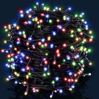 MONZANA® Lichterkette 400 LED 40m Innen Außen IP44 Stromsparend Stecker Leuchtkette Weihnachten Weihnachtsbeleuchtung Weihnachtsdeko Girlande Bunt - Schwarz