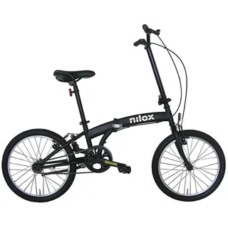 NILOX - Bike X0 - Klapprad - Einfach zu Transportieren - Modernes Design - Mit Mattem Stahlrahmen - Leichtes Fahrrad, 12 kg Gewicht - Mit 20" Alufelgen, Schwarz