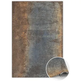 Tulup Vinyl Teppich 100x150 cm Verrostetes Blech , Rostfarben, Grau , Kunststoff , Rechteckig , 100x150 cm , Teppiche und Böden, Teppiche, Outdoorteppiche