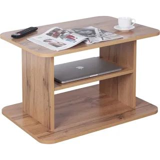 Ricoo Couchtisch mit Stauraum 69 x 50 x 45 cm, Couchtisch Holz, Wohnzimmertisch für Couch Eiche Wotan – WM094-EW, Tisch Wohnzimmer Tisch, Sofatisch, Coffee Table, Couchtisch klein, Couch Tisch