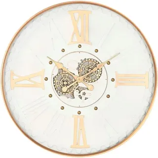 Wanduhr Home ESPRIT Weiß Gold Metall Kristall Urban 80 x 8 x 80 cm