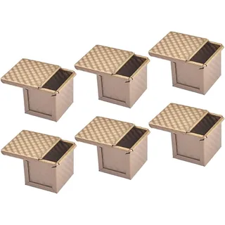 TAIYANYU 6 x Brotbackform mit Deckel, Toastform, Brot, Pullman, Laib mit Deckel, antihaftbeschichtet, Mini-Wasserwürfel