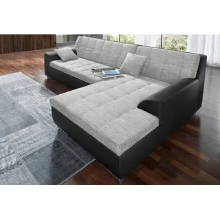 DOMO. collection DOMO Polstermöbel Ecksofa »Treviso 267x83x178 cm« Microfaser PRIMABELLE-Struktur Recamiere rechts ohne Bettfunktion, silberfarben