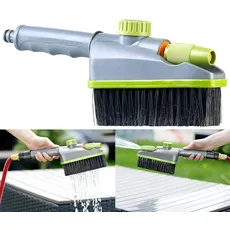 Royal Gardineer Waschbesen: 2in1-Hand-Waschbürste, Sprühfunktion, Gartenschlauch-klick-Anschluss (Autobürste, Bürsten, Fenster Putzen)