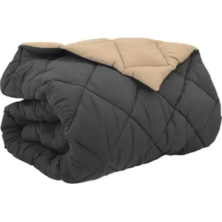 Winterbettdecke Anthrazit und Taupe 200 x 220 cm Mikrofaser - Grau