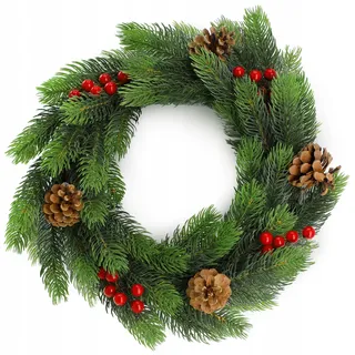 KADAX Weihnachtskranz "Loire" mit Zapfen, Grün Türkranz für Weihnachten, 45cm, - Grün