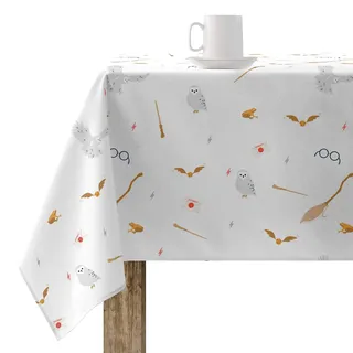 BELUM Tischdecke aus harzbeschichtetem Gewebe, 140 x 140 cm, fleckenabweisend, Modell HPotter Child Nordic 1; Tischdecke ohne Wachstuch aus Baumwolle