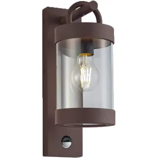 meineWunschleuchte Außen-Wandleuchte Höhe 33cm Außenlaterne für Haus Wand, | Bewegungsmelder & E27 LED, Außenleuchte Landhausstil Wandlaterne Rostoptik für Wand Beleuchtung IP44