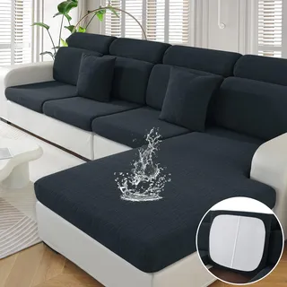 Ystyle Sofa Sitzkissenbezug Stretch, Wasserdicht Sofa Sitzbezug, Elastischer Kissenbezüge, Universal Sofa Sitzkissenbezug, Sofa Überzug Sofakissen Bezug (Großer 1 Sitzer, Dunkelgrau)