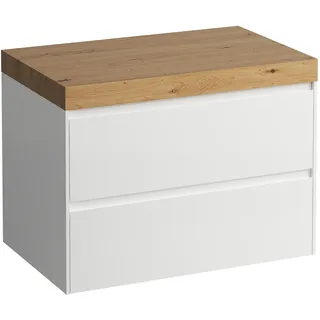 LAUFEN LANI Waschtischplatte wildeiche inklusive Unterschrank, ohne Ausschnitt, 785x495x580mm, H4065501122601, Farbe: Weiß matt
