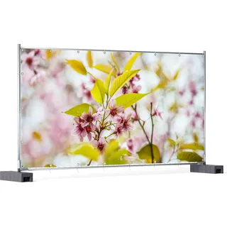 Wallario XXL Outdoor-Poster für Garten oder Balkon, Motiv Blühende Wildkirschen in Nahaufnahme, in ca. 340 x 173 cm - Weiß