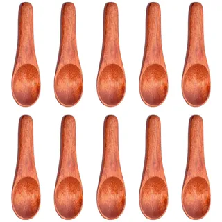 Godneei 10 Stück Holzlöffel Klein, Mini Teelöffel, Honiglöffel, Kleine Löffel für Gewürze, Holzlöffel für Zucker, Salz, Marmelade und Tee, Löffel Holz für Küche & Servieren, 6 × 1,8 cm