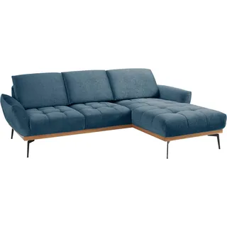 exxpo - sofa fashion Ecksofa EXXPO - SOFA FASHION "Palic, inkl. Rückenverstellung, bequem, elegant, Breite 245cm, L-Form", blau (denim), B:245cm H:87cm T:185cm, Webstoff Premium: 67% Polyester, 33% Baumwolle;Webstoff: 100% Polyester;Velours: 100% Polyester, Sofas, Ecksofa