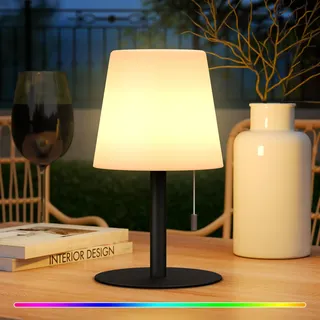 FUYO LED Tischlampe Kabellos Akku mit 8 Farben Tischleuchte Tragbare Farbwechsel Nachtlicht Lampe für Indoor Outdoor Garten Schlafzimmer Camping Dekoration