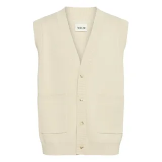 Strickjacke SOLID "Strickjacke SDRyker", Herren, Gr. S, beige (oatmeal), Obermaterial: 100% Baumwolle CO., Strickjacken Strickjacke