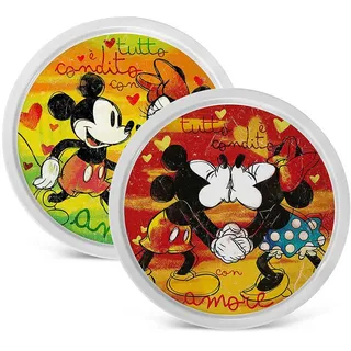 Egan EGAN, Set 2 Pizzateller grün und rot Mickey Love Sweet Love D.30