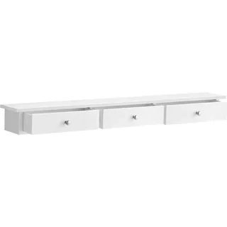 Songmics Wandregal Custos-old mit 3 Schubladen 15 x 80 x 10 cm Weiß