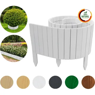 Floranica Rollborder II Flexibler Holzzaun 200 x 30 cm Weiß Kiefernholz Beetumrandung imprägniert Gartenzaun Beeteinfassung Rollboarder - Weiß