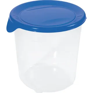 Curver 00564-139-01 Runder Frischhaltebehälter Fresh and Go, 1,0 L, Transparent/Blau - Blau, Transparent, Gelb