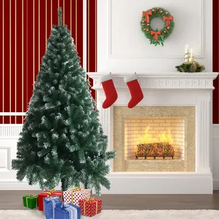 FCH Künstlicher Weihnachtsbaum 180 cm, 650 PVC-Zweige, weißes Spray - Grün