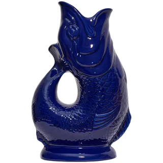 Gluckigluck Karaffe mit „Gluck-Gluck“-Geräusch 27,5/17/9,5 cm , Dunkelblau , Keramik , Tiere , 1.2 L , Organisch , handgemacht , Geschirr, Kannen & Karaffen, Wasserkaraffen & Krüge