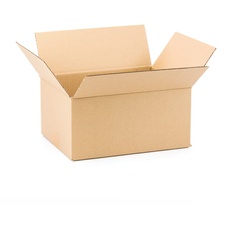 Packung mit 25 Versandkartons, Aufbewahrungsboxen, einfacher Kanal verstärkt, Aufbewahrungsbox, Maße: 31 x 22 x 15 cm, Karton mit Klappe