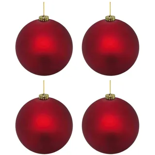 Weihnachtskugeln Christbaumkugeln aus Kunststoff rot matt, O10cm, 4 Stk.