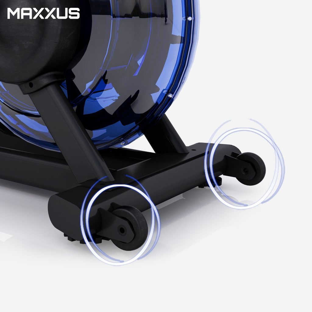 Bild von MAXXUS® Rudergerät - für Zuhause, bis 150 kg, 13 Liter Wassertank, LCD Display, Rollen, Leise, Platzsparend - Wasserrudergerät, Ruderzugmaschin...