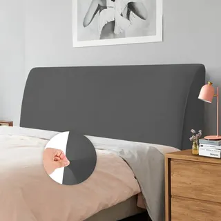 Caijin Bettkopfteil Hussen Bett Kopfteil Bezug, Weicher Strecken Samtstoff Staubdicht, Staubdichte Schutzhülle für gepolsterte Schlafzimmer Kopfteil, Samt Stoff (120-140 cm(Full), Grau)