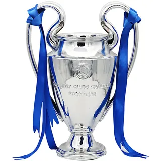 emaraxy Champions Trophäe, 32,6 cm, Sport-Liga-Cup, Fußball-Trophäe mit Kunstharz-Nachbildung für Galvanik-Prozess, Fußball-Sport-Liga-Pokal mit Band für Raumdekorationen und Fan-Geschenk