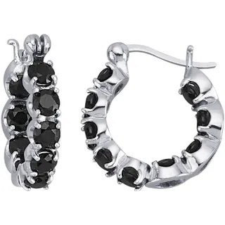 FIRETTI Creolen Schmuck Geschenk Silber 925 schwarz/silber 2013796